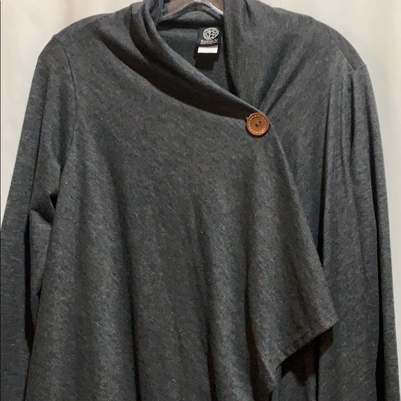 bobeau Tops - BOBEAU GRAY ASYMMETRICAL TOP ONE BUTTON SZ M